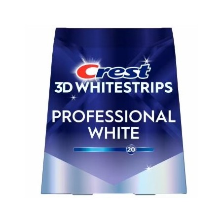 Set 20x Benzi Albirea Dintilor, Crest, 3D White, Professional White, 10% Concentratie, Tratament 20 zile, 45 min, Nivel Albire 2
