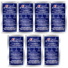 Set 7x Benzi Albirea Dintilor, Crest, 3D White, Professional Results, 10% Concentratie, Tratament 7 zile, 30 min, Nivel Albire 1