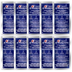 Set 10x Benzi Albirea Dintilor, Crest, 3D White, Professional Results, 10% Concentratie, Tratament 10 zile, 30 min, Nivel Albire