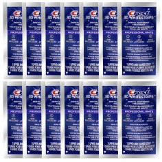 Set 14x Benzi Albirea Dintilor, Crest, 3D White, Professional White, 10% Concentratie, Tratament 14 zile, 45 min, Nivel Albire 2