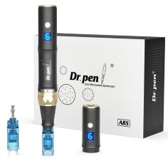 Creion cu Micro-Ace din Titan, Dr. Pen, Dermapen A8s-W, 2x Rezerve 12 ace, Adancime 0.25 - 2.5 mm, 6 viteze, fara Fir