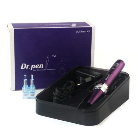 Creion Micro-Ace, Dermapen, Dr. Pen, X5, pentru Electroporare, Wireless, 2x Rezerve 12 ace, Adancime 0.25 - 3.00 mm, 5 viteze