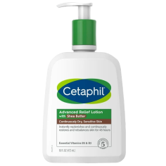 Lotiune de Corp, Cetaphil, Advanced Relief Lotion, pentru Hidratarea si Calmarea Pielii Uscate si Sensibile, fara Parfum, cu Unt