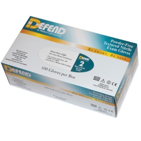 Cutie 100x Manusi Nitril, Defend, de Unica Folosinta, Texturate, Nepudrate, Albe