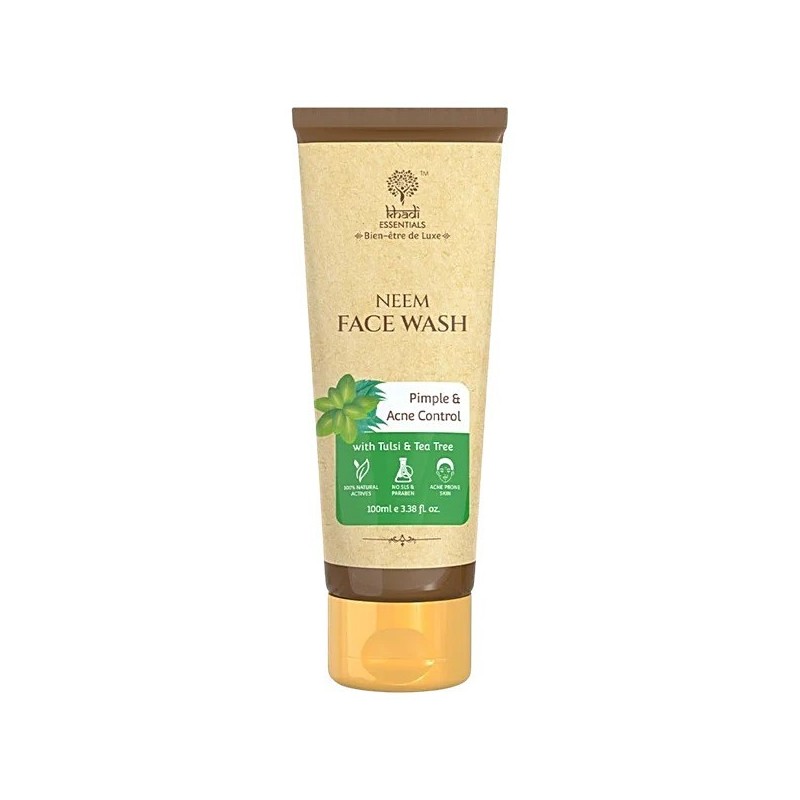 Gel de Curatare, Khadi Essentials, cu Ulei de Neem, Elimina Impuritatile si Previne Eruptiile, 100ml
