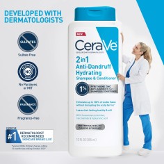 Sampon si Balsam 2in1, CeraVe, Anti-Matreata, cu Pirition Zinc 1%, Indeparteaza Eficient Matreata si Hidrateaza Parul, 355ml 2