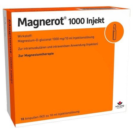 Injectable Solution, Worwag Pharma, Magnerot 500, for Magnesium Deficiency, For Intravenous Administration, 10 ampoules x 5ml