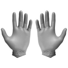 Box of 100x Nitrile Gloves, Single Use, Textured, Powder Free, Velvet Grey