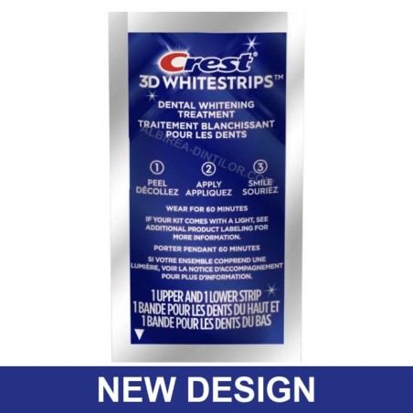 Teeth Whitening Strips, Crest 3D Whitestrips, 1 Hour Express, 11% Concentration, 1 pouch (2 strips)