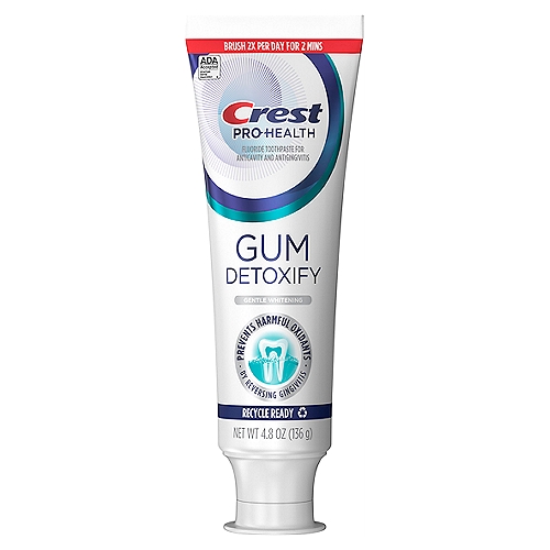 Pasta de Dinti, Crest, Pro-Health, Gum Detoxify, Gentle Whitening, Ajuta la Albirea Dintilor si Protejeaza Gingiile, 136gr