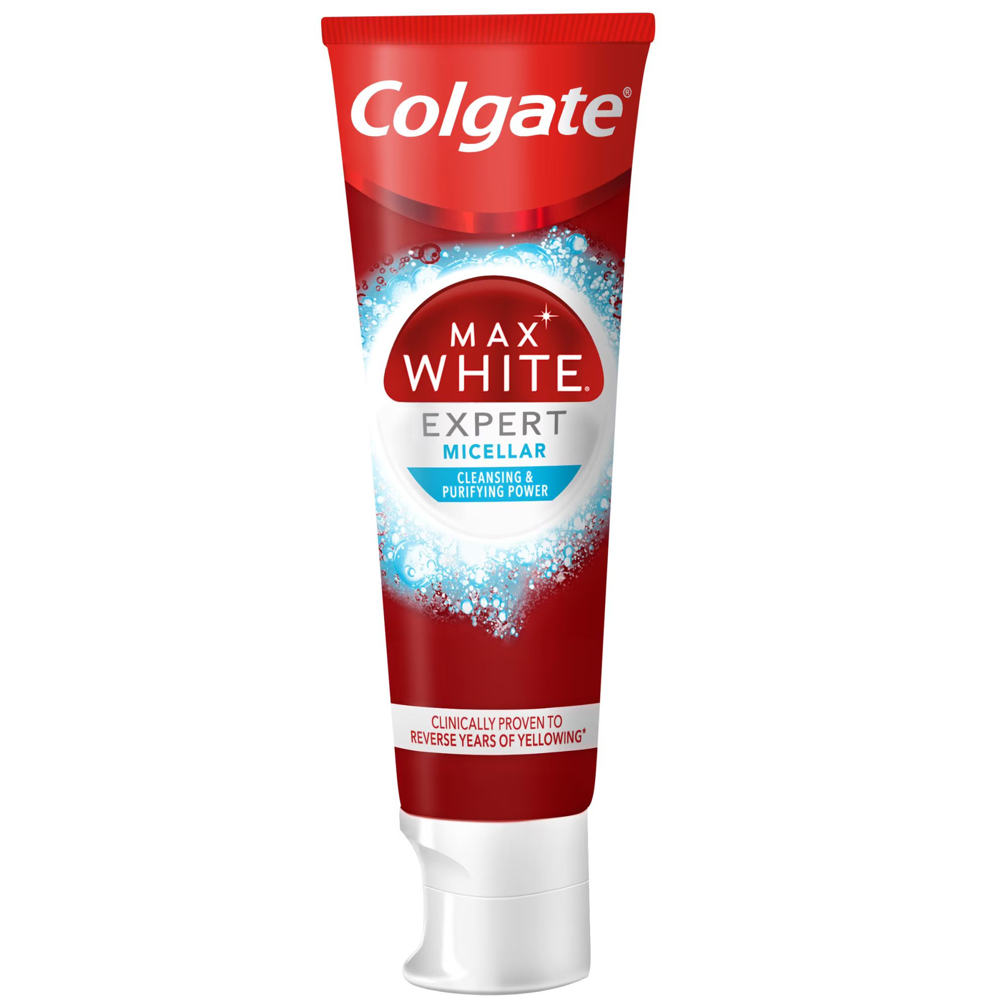 Pasta de Dinti, Colgate, Max White, Expert Micellar, Efect de Albire a Dintilor, cu Fluor, Aroma Menta, 75ml