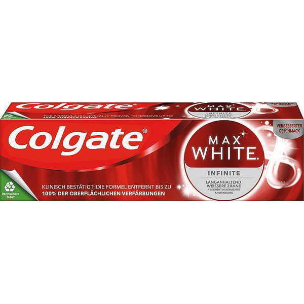 Pasta de Dinti, Colgate, Max White, Infinite, Efect de Albire a Dintilor, cu Fluor, Aroma Menta, 75ml