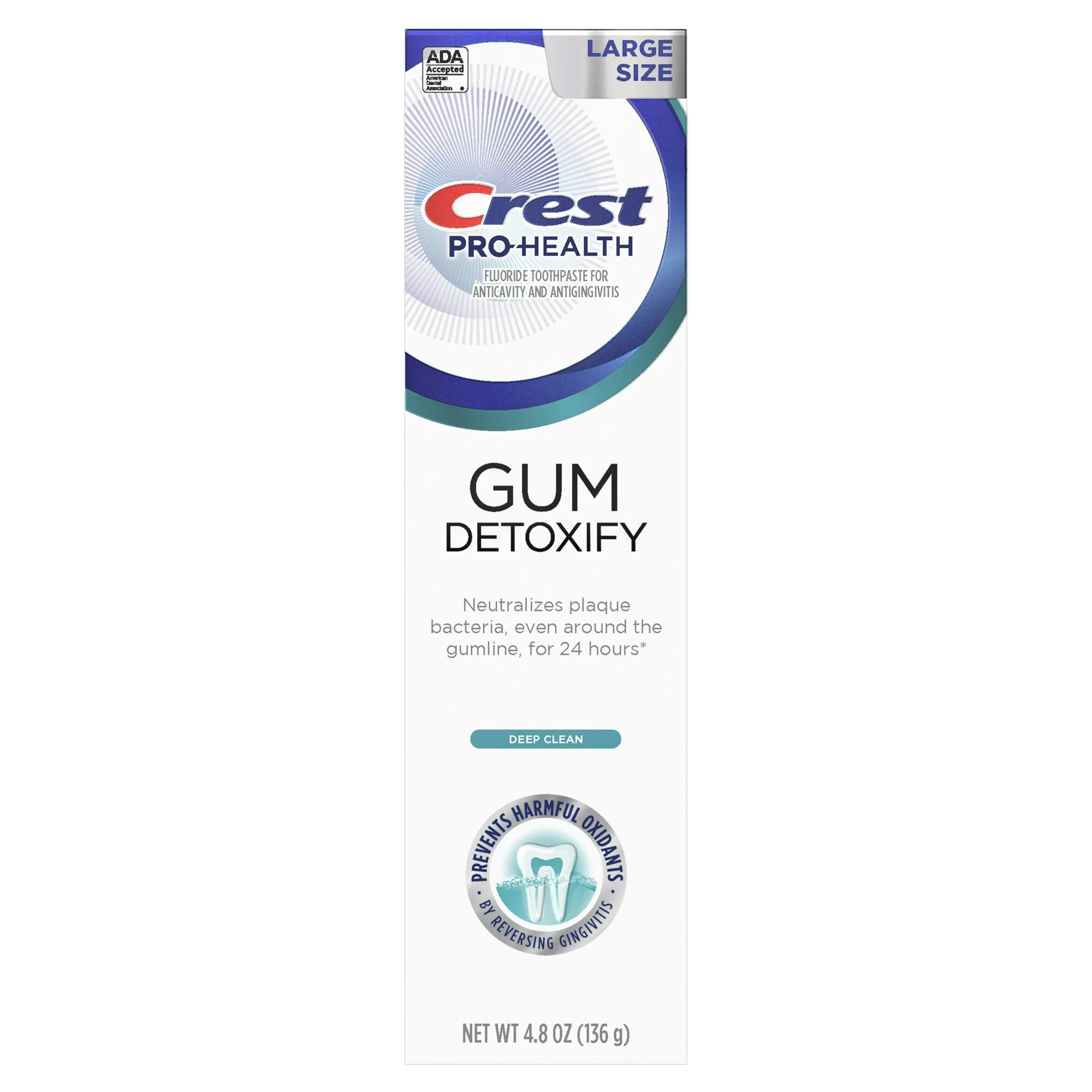 Pasta de Dinti, Crest 3D Gum Detoxify, Deep Clean, pentru Gingivita, Retractie Gingivala, Parodontoza, tub 136gr