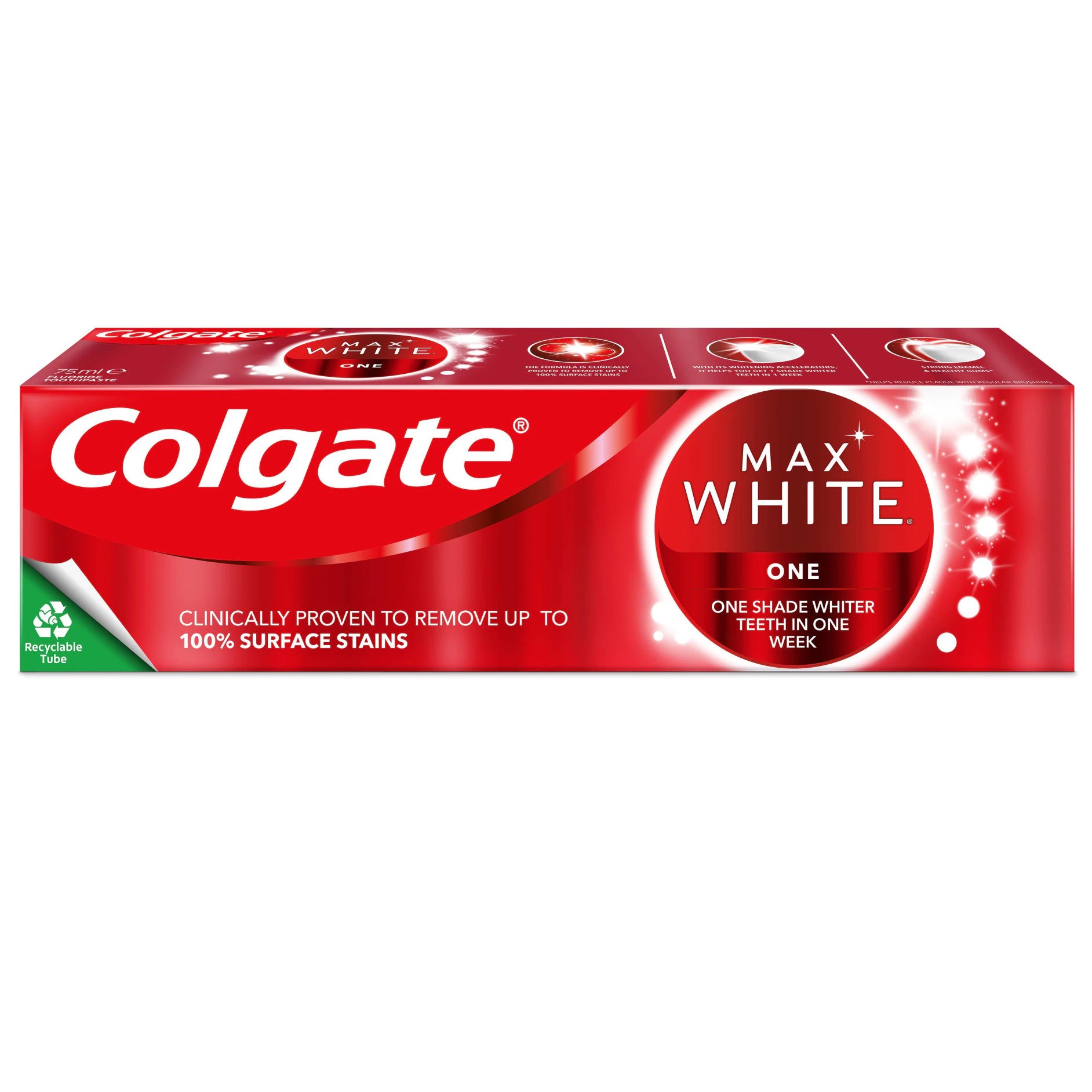 Pasta de Dinti, Colgate, Max White, One, Efect de Albire a Dintilor, cu Fluor, Aroma Menta, 75ml